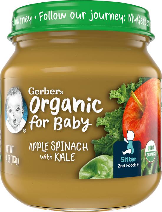 Gerber Organic 2nd Foods Apple Spinach Kale Baby Food