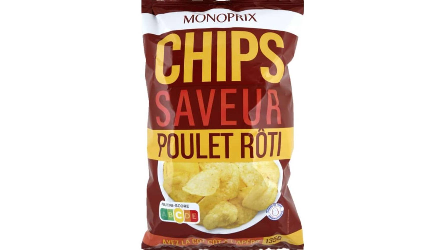 Monoprix Chips saveur poulet rôti Le sachet de 135g