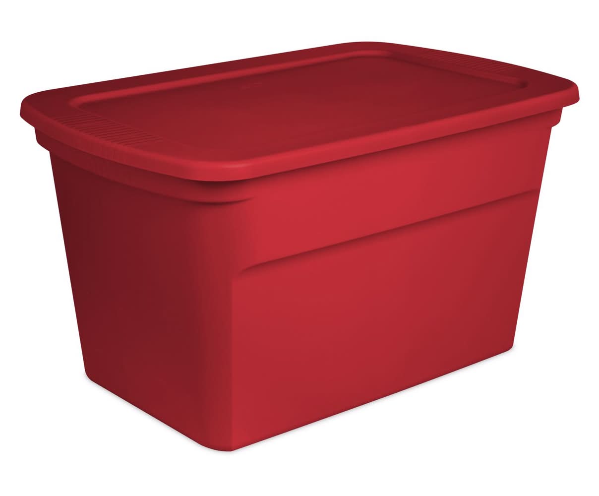 Sterilite 30 Gal Red Storage Tote 17.12 In. H X 30.5 In. W X 20.25 In. D