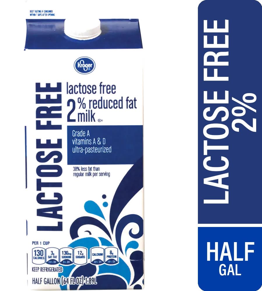 Kroger® Lactose Free 2% Reduced Fat Milk Half Gallon