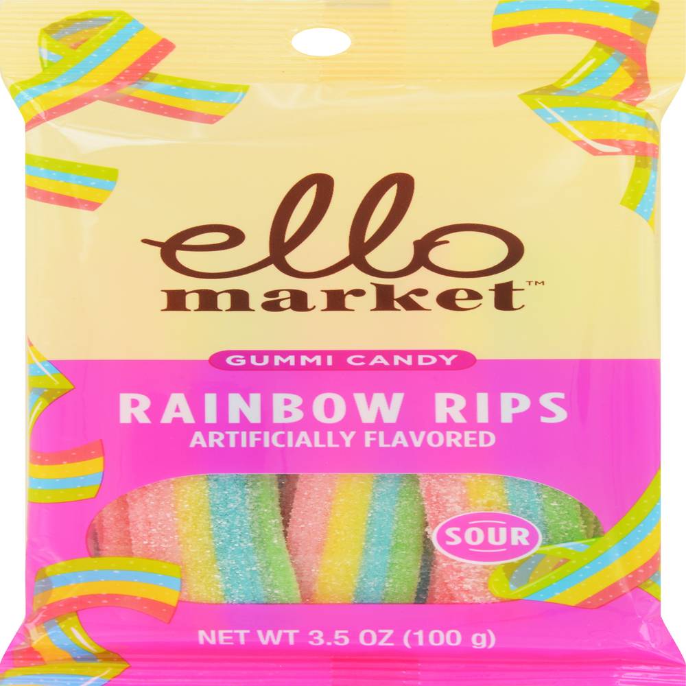 Ello Market Sour Rainbow Rips Gummi Candy - 3.5 Oz