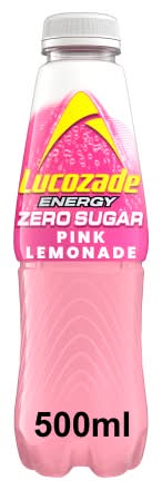 Lucozade Pink Lemonade, Zero Sugar Energy Drink (500ml)