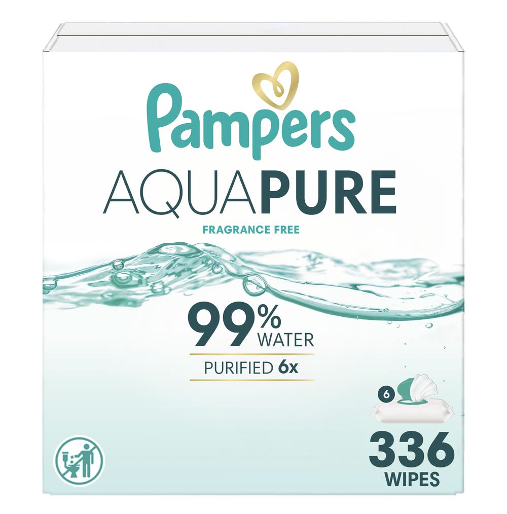 Pampers Aqua Pure Wipes, 17.8x17.0 cm (336 ct)