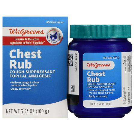 Walgreens Vapor Chest Rub Cough Suppressant Topical Analgesic (3.53 oz)