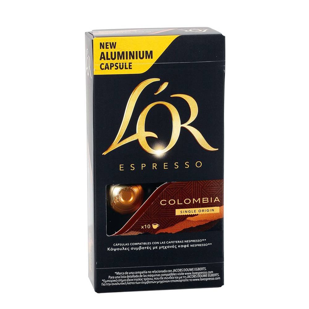 Café colombia L'OR caja 10 cápsulas