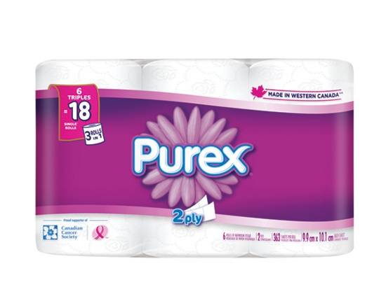 Purex Bath Tissue Triple 2 Ply (6 rolls)