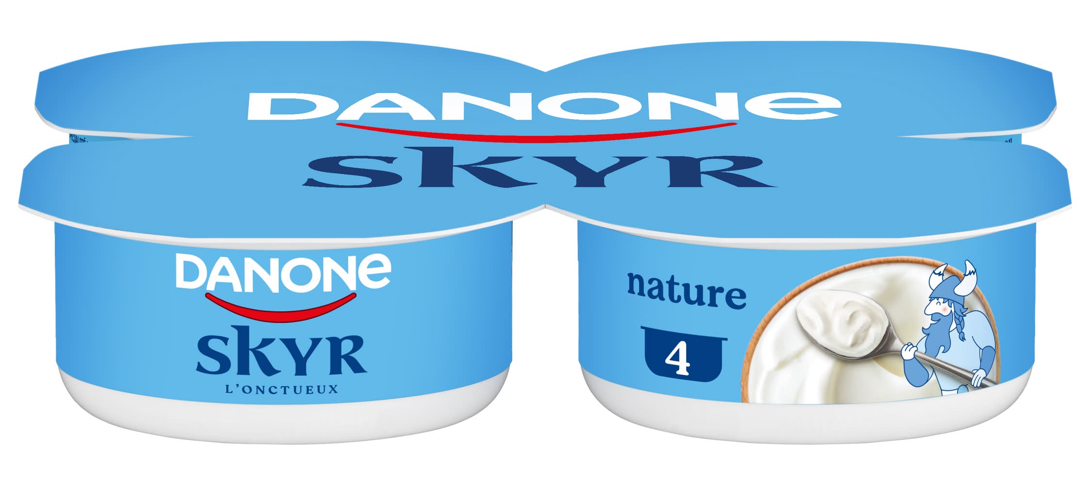Danone - Yaourt skyr l'onctueux nature 0 % m.g. (4 x 100g)