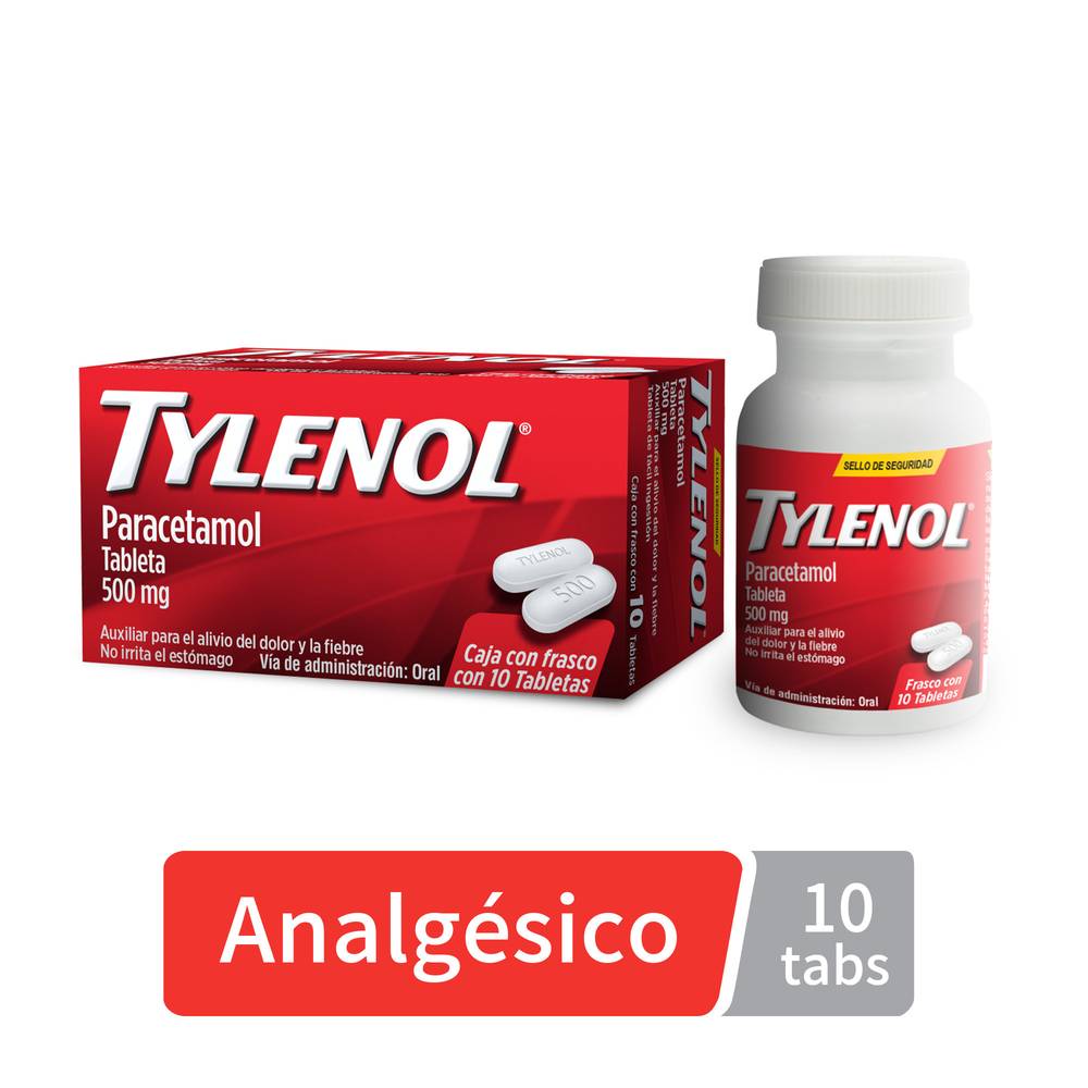 Tylenol paracetamol tableta 500 mg (10 piezas)