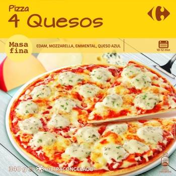 Pizza 4 quesos Carrefour 340 g.