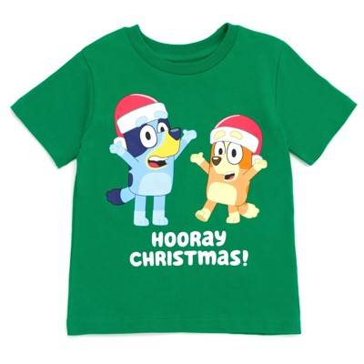 Bluey Bingo Christmas Toddler Boys T-Shirt Green / 5T