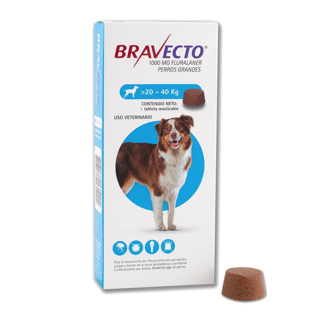 Bravecto fluralaner tableta masticable 1000 mg (1 un)