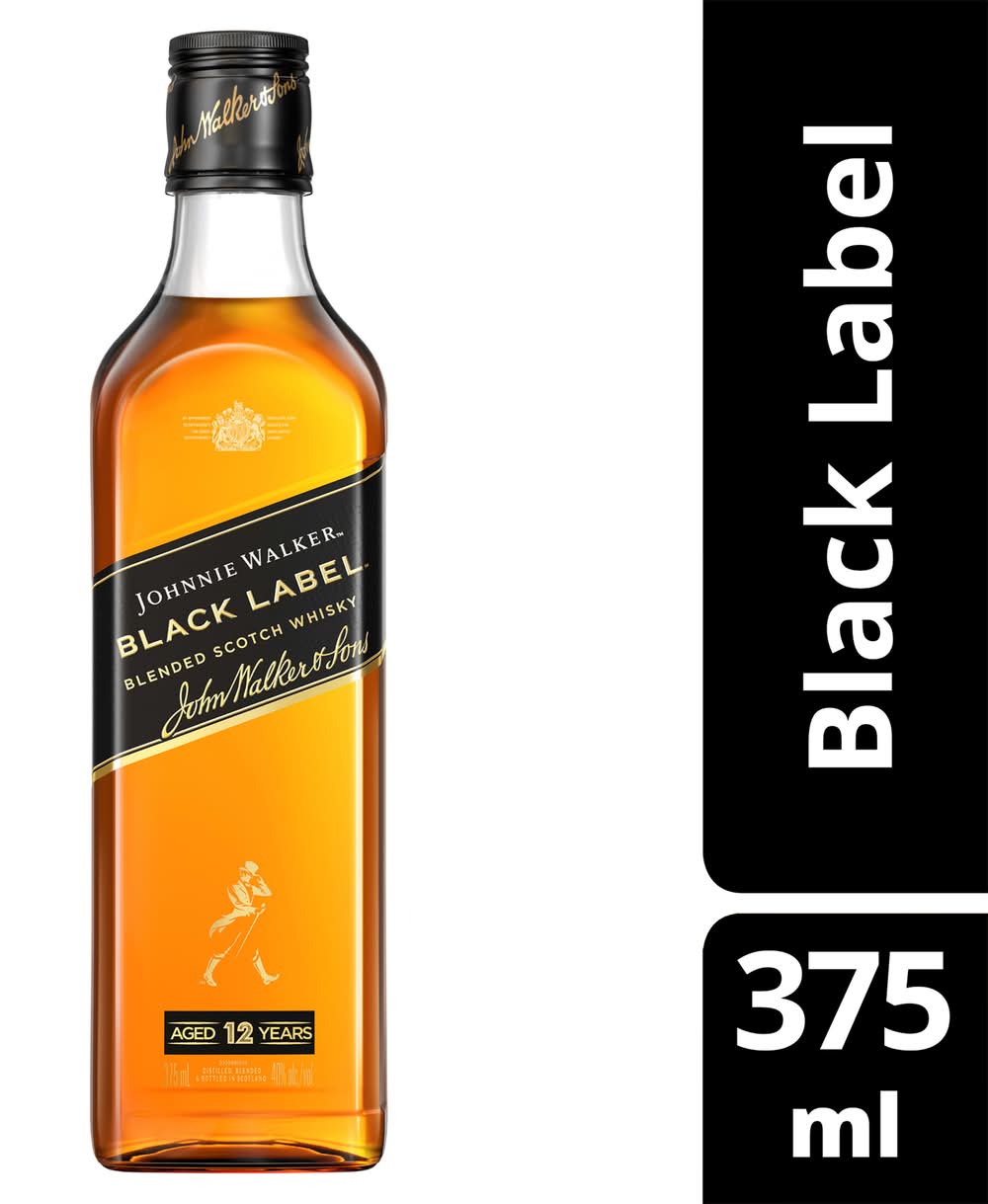 Johnnie Walker Black Label Blended Scotch Whisky 12 Year Old (375 ml)