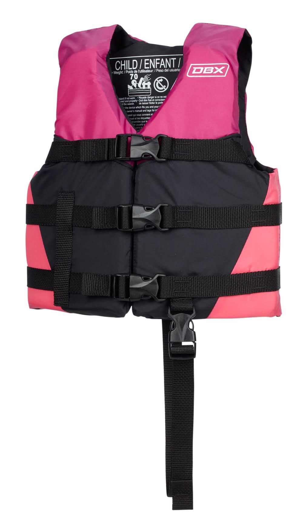 DBX Child Nylon Life Jacket, One Size, Pink-Purple