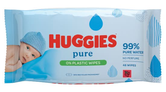 Huggies Pure 0% Plastic Baby Wipes (48 pack)