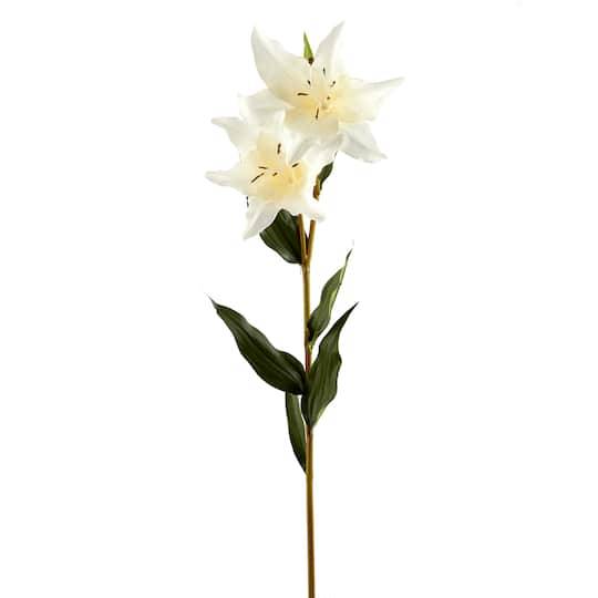 37" White Lily Stem By Ashland