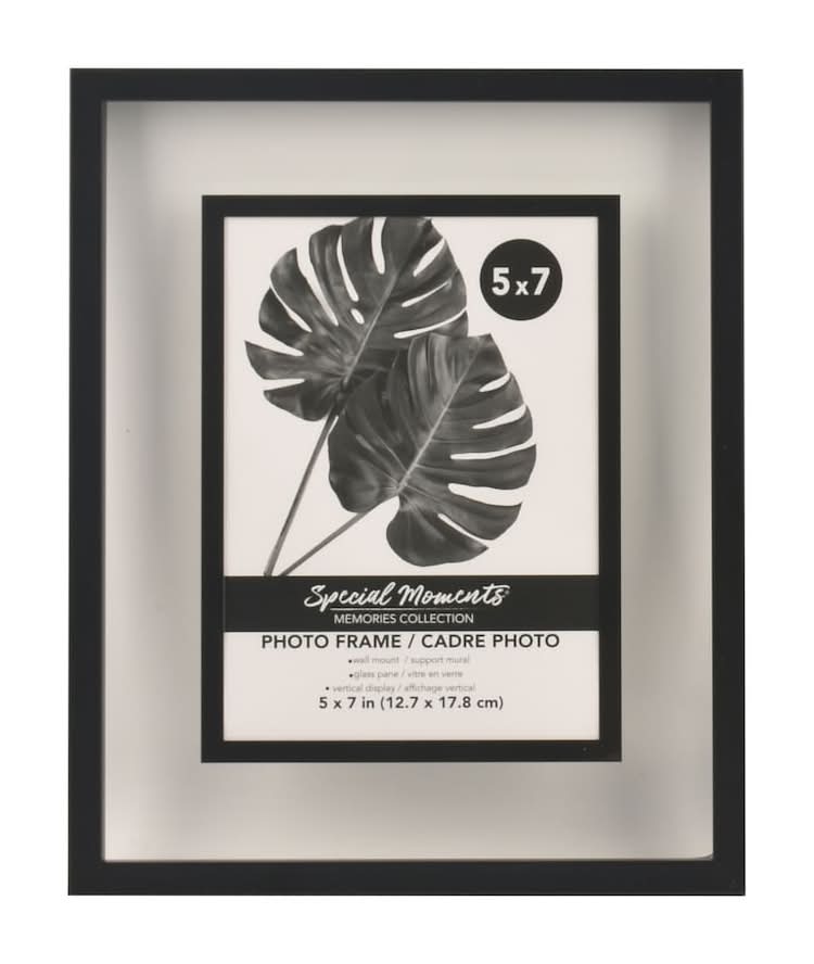 Special Moments Plastic Float Photo Frames, 5x7 in, Black