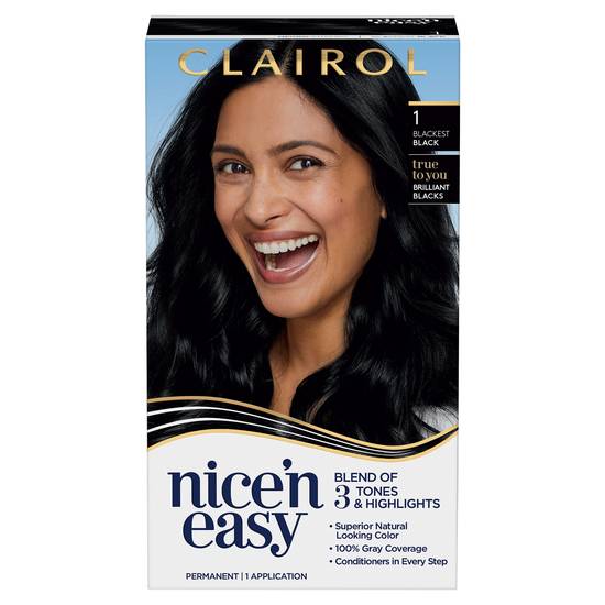 Clairol Nice n' Easy Base Kit, Blackest Black 1