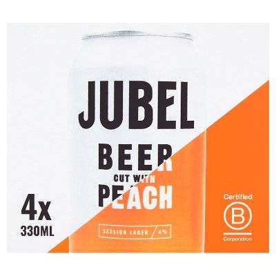 Jubel Beer Cut With Peach Session Lager (4 ct, 330ml)