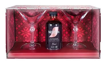 Nescafé Espresso Concentrate and Martini Glasses Gift Set (10 fl oz, 3 ct)