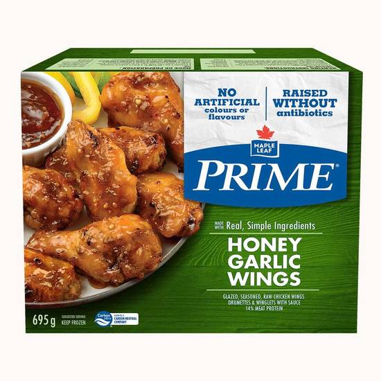 Maple Leaf Prime Honey Garlic Chicken Wings (695 g)