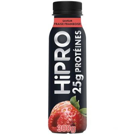 Yaourt à boire  fraise framboise protéiné 0% HIPRO - la bouteille de 300g