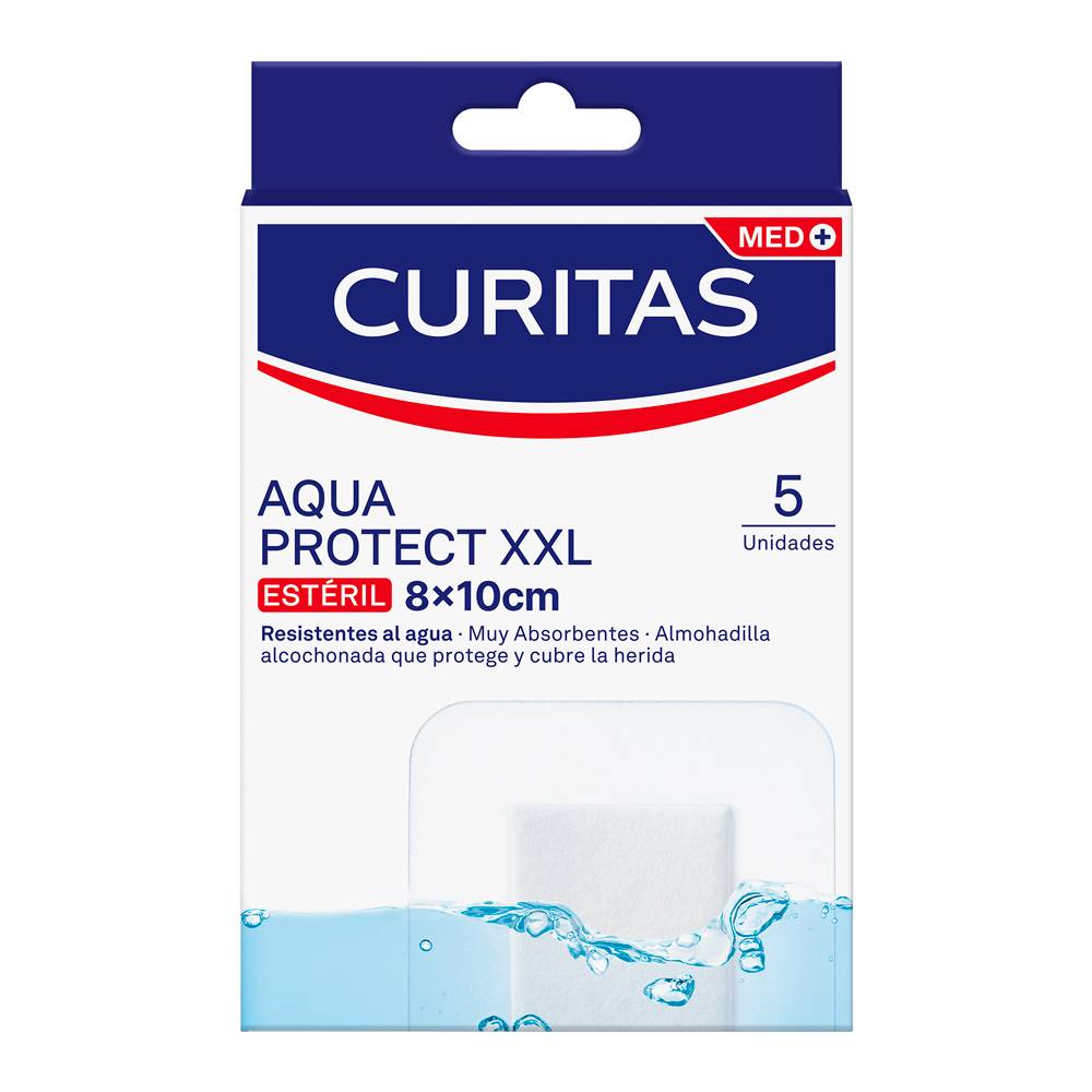Curitas · Aqua protect vendajes para heridas, XXL - 8 x 10 cm (5 un)