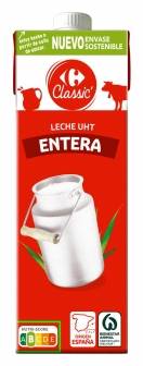 Leche entera Carrefour brik 1 l.
