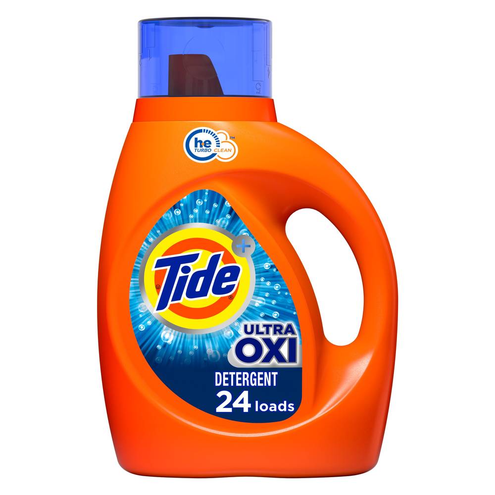 Tide Ultra Oxi Liquid Laundry Detergent, 24 Loads, 34 oz