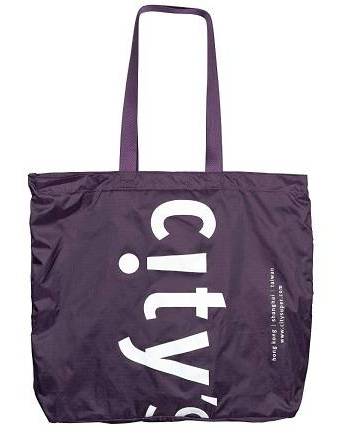CITYSUPER 可摺疊側肩購物袋 - 深紫色(乾貨)^301531156