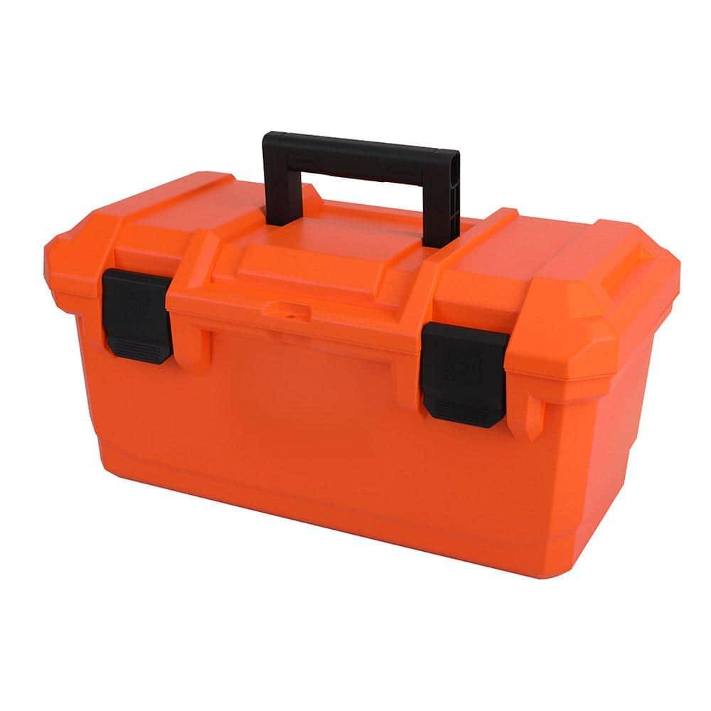 19 In. Plastic Portable Tool Box With Removable Tool Tray