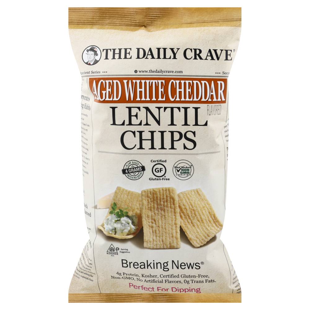 The Daily Crave Gluten Free Aged White Cheddar Lentil Chips (4.3 oz)