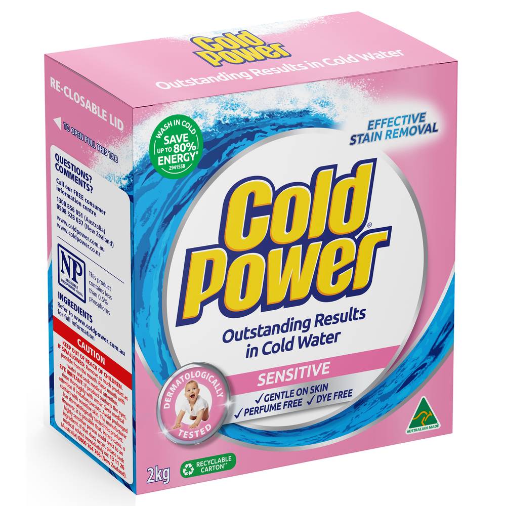 Cold Power Pure Clean Laundry Detergent Powder For Sensitive Skin