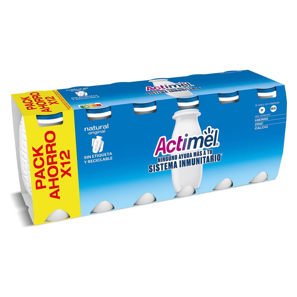 Yogur Líquido Natural Actimel Pack 12 X 100 G