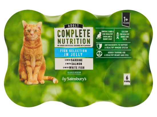 Sainsbury's Assorted, Adult Complete Nutrition Fish Selection in Jelly Cat Food (6 pack)
