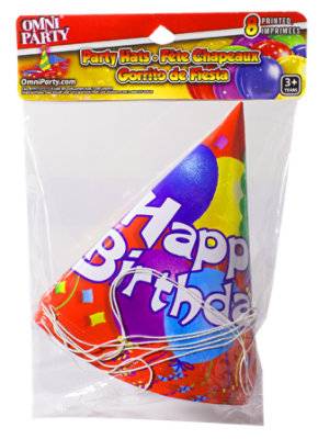 Omni Party Hats - 8 Count