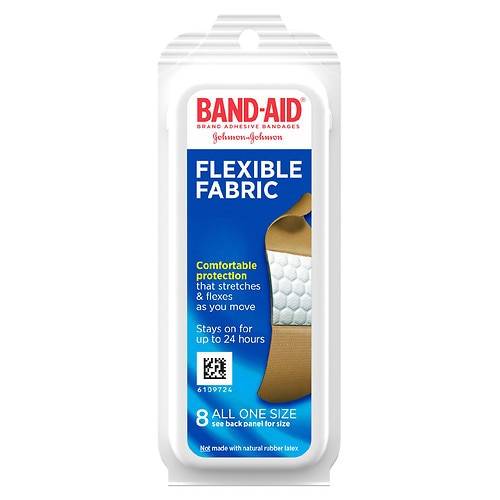 Band Aid Brand Flexible Fabric Adhesive Bandages, All One Size 3/4 in x 3 in - 8.0 ea