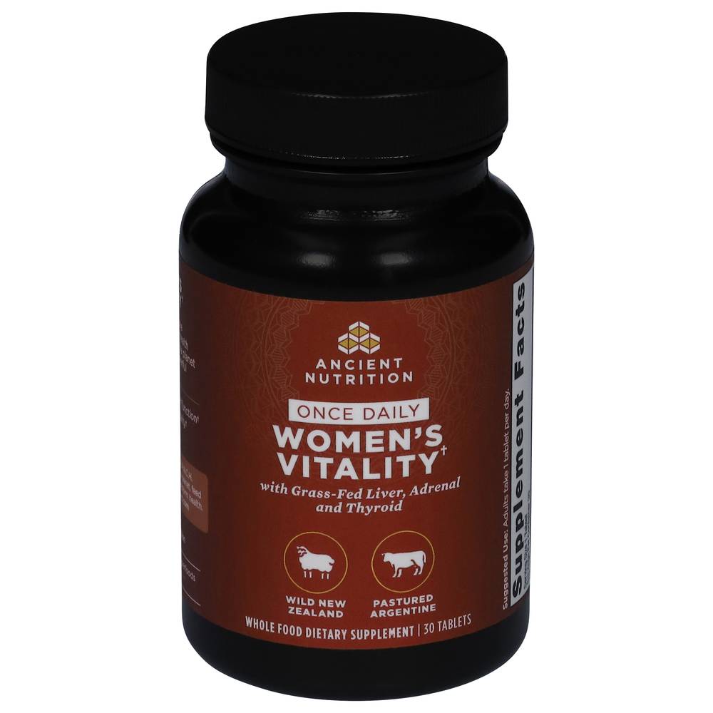 Ancient Nutrition Once Daily Women's Vitality With Grass Fed Liver Adrenal and Thyroid (30 ct)