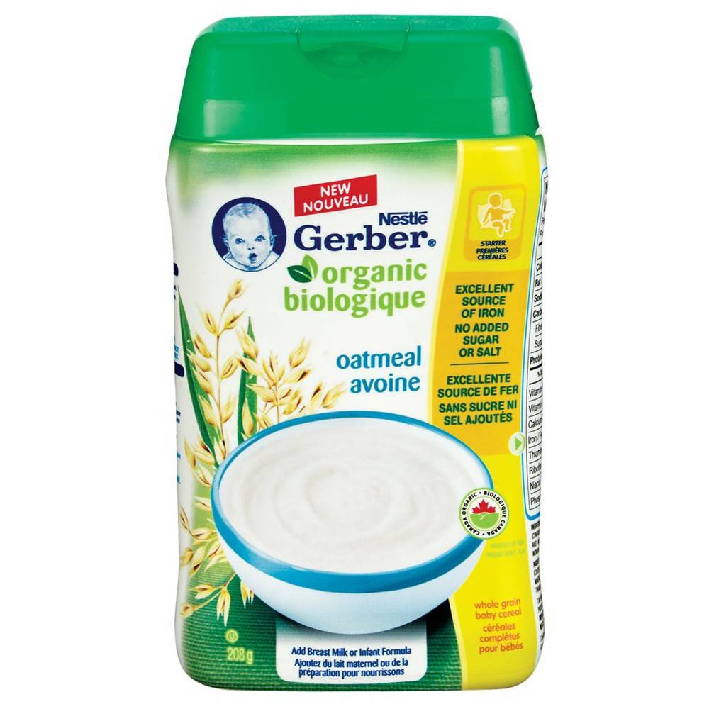 Gerber Organic Oatmeal Baby Cereal (208 g)