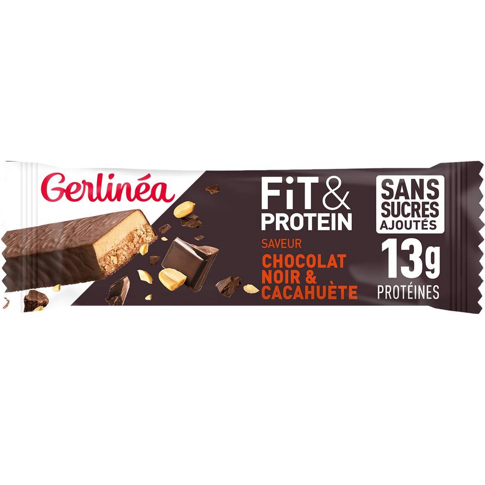 Gerlinéa - Barre fit & protein sans sucres ajoutés (chocolat noir - cacahuète)