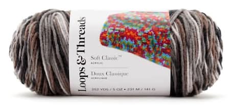 Loops & Threads Soft Classic Yarn, 252 yards, Granite (5 oz)