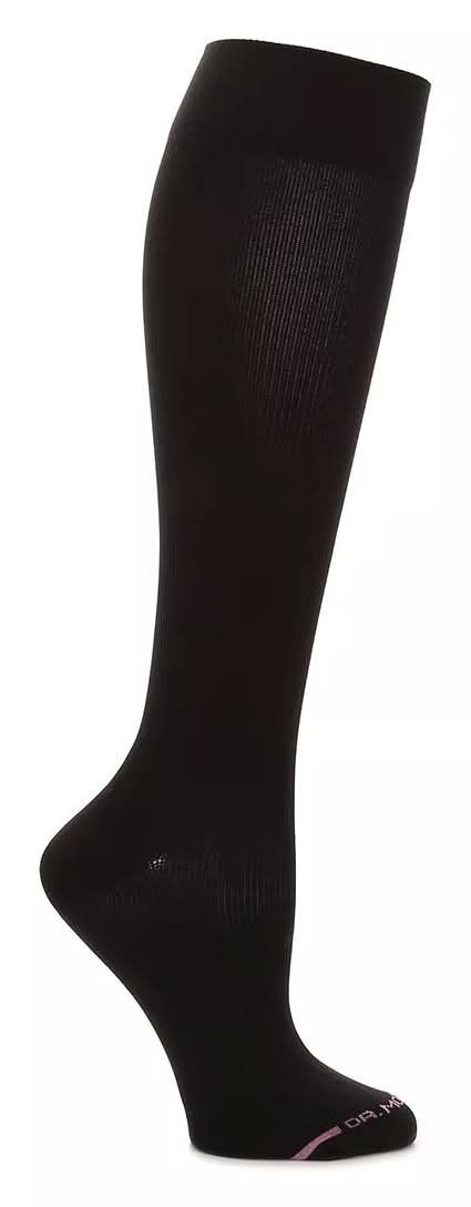 Dr. Motion Ribbed Women'S Compression Knee Socks (Black One Size)