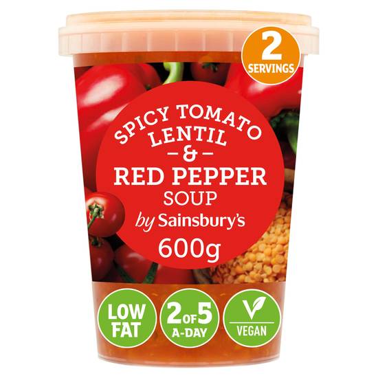 Sainsbury's Spicy Tomato,  Lentil & Red Pepper Soup 600g (Serves 2)