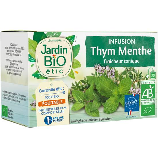 Jardin - Bio infusion thym menthe thés et tisanes (20 pièces), Delivery  Near You