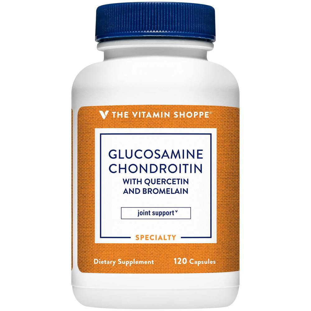 Glucosamine & Chondroitin With Quercetin & Bromelain For Joint Health (120 Capsules)