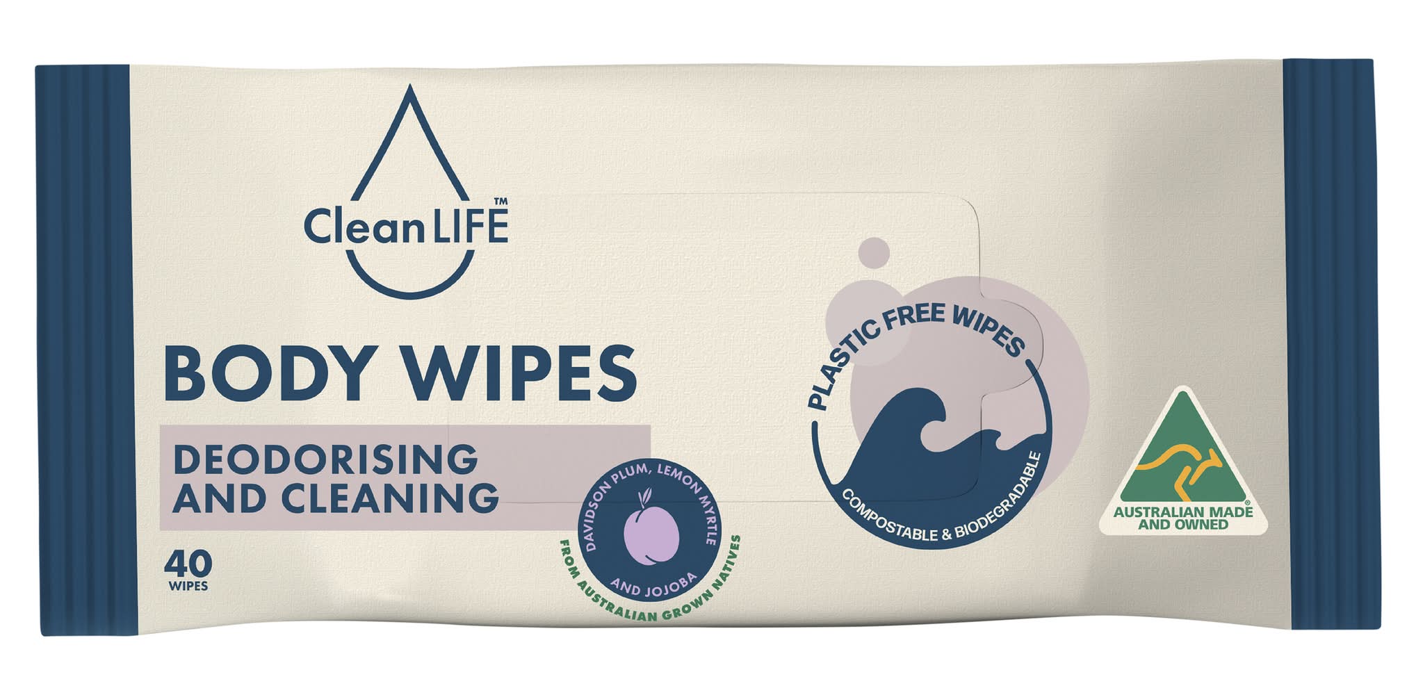 CleanLIFE Body Deodorising Wipes (40 pack)