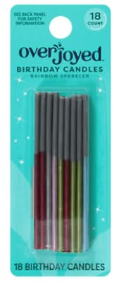 Overjoyed Rainbow Sparkler Birthday Candles (18 ct)