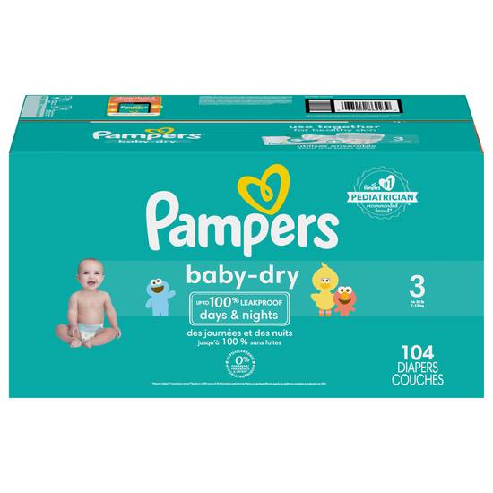 Pampers Sesame Street Baby-Dry Diapers Size 3