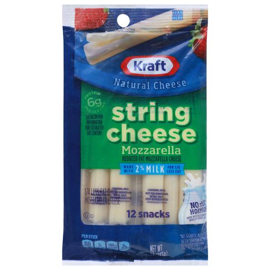 Kraft Reduced Fat Mozzarella String Natural Cheese (12 ct)