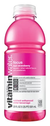 Glaceau Vitamin Water Nutrient Enhanced Water Beverage Focus - Kiwi-Strawberry 20 oz Bottle