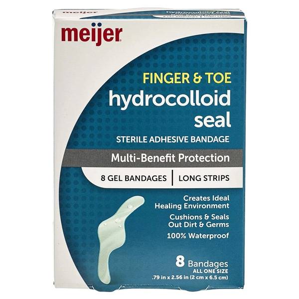 Meijer Blister Finger & Toe Hydrocolloid Bandages, Waterproof (8 ct)